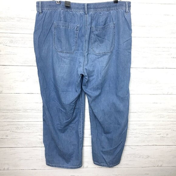 NEW Torrid Wide Leg Jeans Pull On Light Wash Elastic Waist size 2X length 27" - Picture 2 of 9